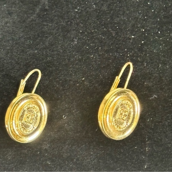 Vintage givenchy pierced gold tone earrings - Picture 1 of 7